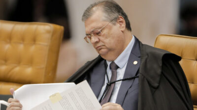 Ministro Falvio Dino, durante sessão do Supremo Tribunal Federal (STF). | Sérgio Lima/Poder360 14.mai.2025