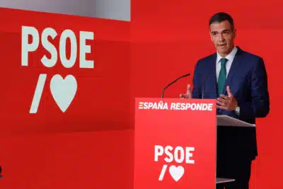 MADRID, 16/06/2025.- El presidente del Gobierno y líder del PSOE, Pedro Sánchez en rueda de prensa tras la primera reunión de la Ejecutiva de este partido después de la salida de Santos Cerdán como secretario de Organización a consecuencia del contenido de un informe de la UCO, este lunes en la sede de Ferraz. Sánchez ha asegurado que su partido es una 