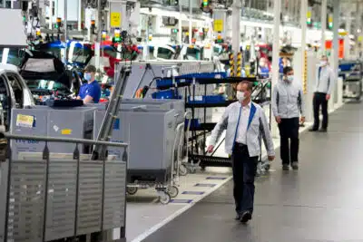 Fábrica da Volkswagen em Wolfsburg, Alemanha
27/04/2020.
Swen Pfoertner/Pool via REUTERS/File Photo