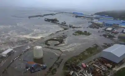 SEVERO-KURILSK (Russian Federation), 30/07/2025.- A still image taken from a handout video provided by the Geophysical Center of the Russian Academy of Sciences shows a flooded area in Severo-Kurilsk, Sakhalin Region, Russia, 30 July 2025. Authorities in Russia's Sakhalin region have declared a state of emergency, after a 8.8 magnitude earthquake struck off Russia's Kamchatka Peninsula on 30 July, triggering tsunami warnings and evacuation orders. (Terremoto/sismo, Rusia) EFE/EPA/GEOPHYSICAL SURVEY OF THE RUSSIAN ACADEMY OF SCIENCES HANDOUT HANDOUT EDITORIAL USE ONLY/NO SALES