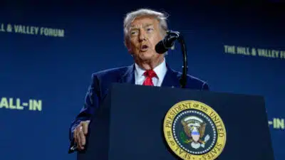 President Donald Trump delivers remarks at the White House AI Summit at Andrew W. Mellon Auditorium in Washington, D.C., Wednesday, July 23, 2025. (Official White House Photo by Joyce N. Boghosian)
