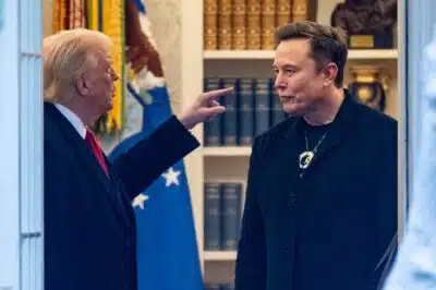 (FILES) US President Donald Trump and Elon Musk (R) speak in the Oval Office before departing the White House in Washington, DC, on the way to Trump's residence at Mar-a-Lago in Palm Beach, Florida on March 14, 2025. Trump and Musk's unlikely political marriage exploded in a fiery public divorce on June 5, 2025. The President Trump said in a televised Oval Office diatribe that he was 