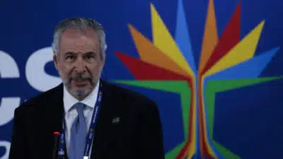 Rio de Janeiro (RJ), 07/07/2025 - Presidente da COP 30, André Corrêa do Lago, durante pronunciamento ao final do Brics.
Foto: Joédson Alves/Agência Brasil