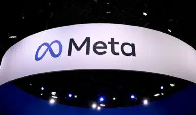 (FILES) A logo of US company's Meta is displayed during the Vivatech technology startups and innovation fair, at the Porte de Versailles exhibition center in Paris, on May 22, 2024. Social media giant Meta announced on January 7, 2025, a significant rollback of its content moderation policies, including the termination of its third-party fact-checking program in the United States. 