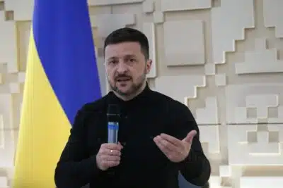 ANKARA (Turkey), 15/05/2025.- Ukrainian President Volodymyr Zelensky attends a press conference at the Embassy of Ukraine in Ankara, Turkey, 15 May 2025. Russian and Ukrainian delegations gather for peace talks in Istanbul. (Rusia, Turquía, Ucrania, Estanbul) EFE/EPA/NECATI SAVAS