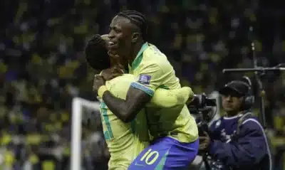 Vini Jr., Rodrygo e Estêvão brilham na vitória do Brasil por 5 a 0! Vini Jr., Rodrygo e Estêvão brilham na vitória do Brasil por 5 a 0!