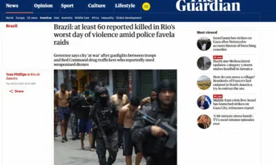 Operação no RJ: ‘Cenário de guerra’ exposto na mídia internacional Operação no RJ: ‘Cenário de guerra’ exposto na mídia internacional